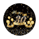 Aperturee - Gold Ballons And Diamond Round 30th Birthday Backdrop